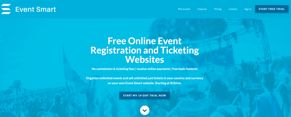 Sites d'inscription en ligne : Le site Web d'Event Smart.