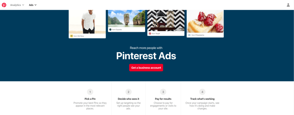Tapahtumien markkinoiminen Pinterestissä: Pinterestin mainokset auttavat pinnauksia tavoittamaan enemmän ihmisiä.